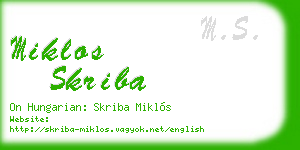 miklos skriba business card